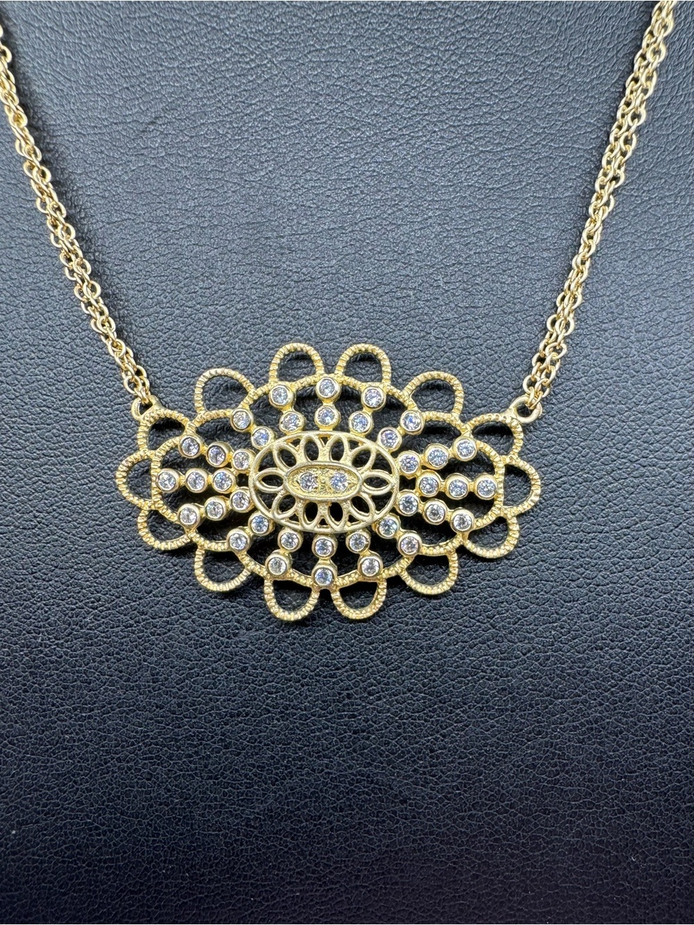 Art Deco Filigree Statement Necklace - Picture 1 of 8